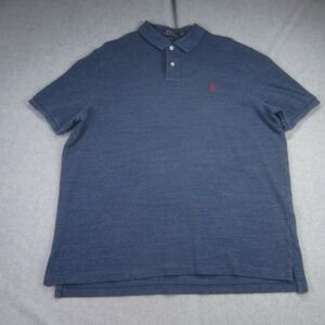 Polo Ralph Lauren Polo Shirt Mens XL Blue Heather Classic Fit Short Sleeve